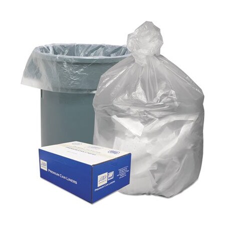 Webster Industries 56 gal Trash Bag, Extra Large, 0.55 mil (14 Micron), Natural, 200 PK GNT4348